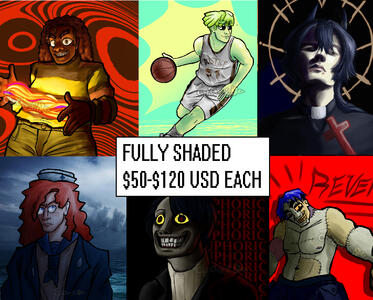 Fully shaded, 50 to 120 dollars each Fully shaded, 50 to 120 dollars each